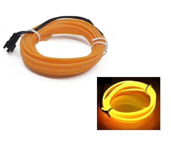 3M Car Cold Light Line LED Car Atmosphere Lamp Flexible Interior Decoration Moulding Trim Strips Light For USB Line Tube