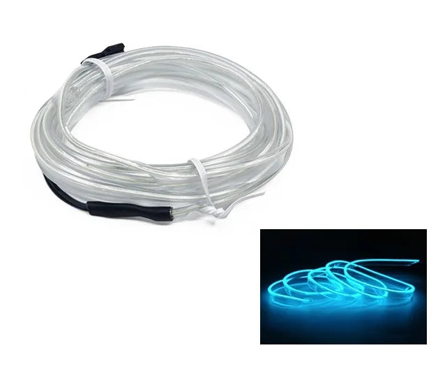 3M Car Cold Light Line LED Car Atmosphere Lamp Flexible Interior Decoration Moulding Trim Strips Light For USB Line Tube