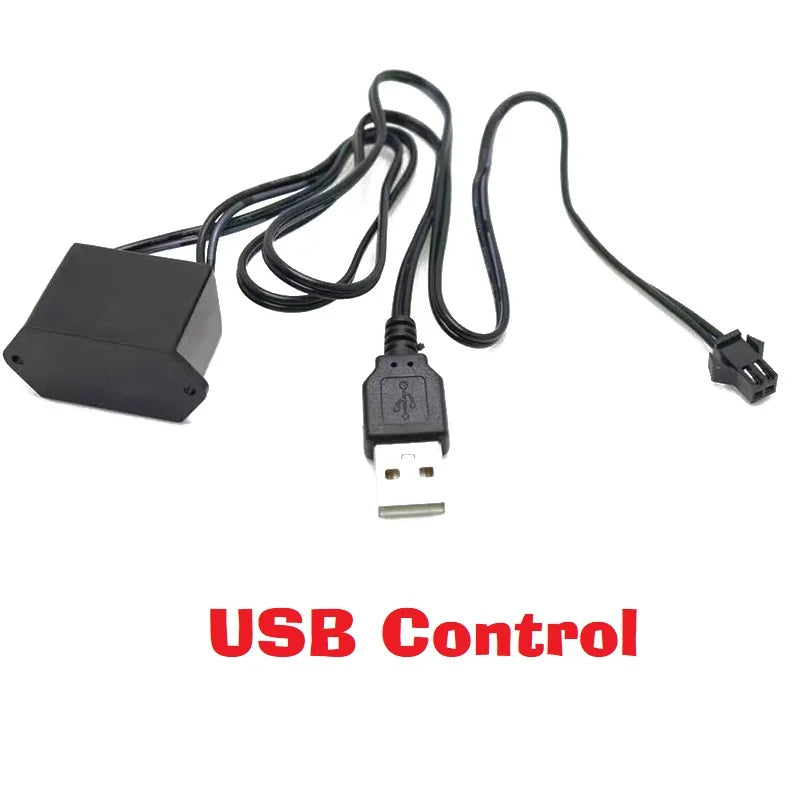 3M Car Cold Light Line LED Car Atmosphere Lamp Flexible Interior Decoration Moulding Trim Strips Light For USB Line Tube