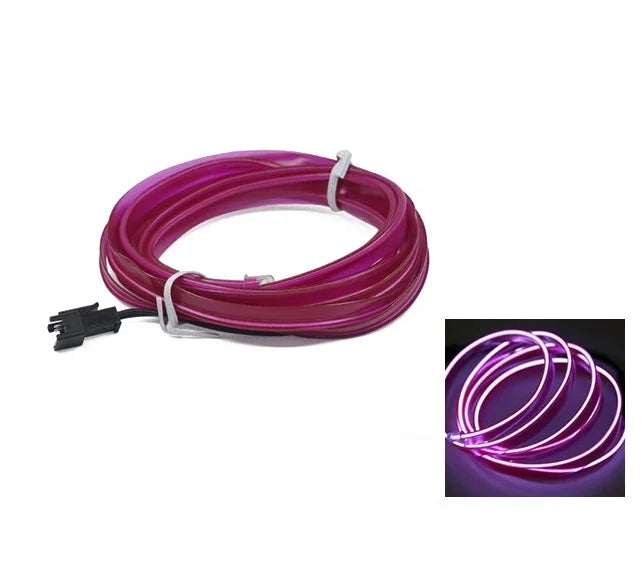 3M Car Cold Light Line LED Car Atmosphere Lamp Flexible Interior Decoration Moulding Trim Strips Light For USB Line Tube