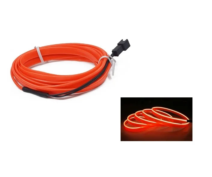 3M Car Cold Light Line LED Car Atmosphere Lamp Flexible Interior Decoration Moulding Trim Strips Light For USB Line Tube