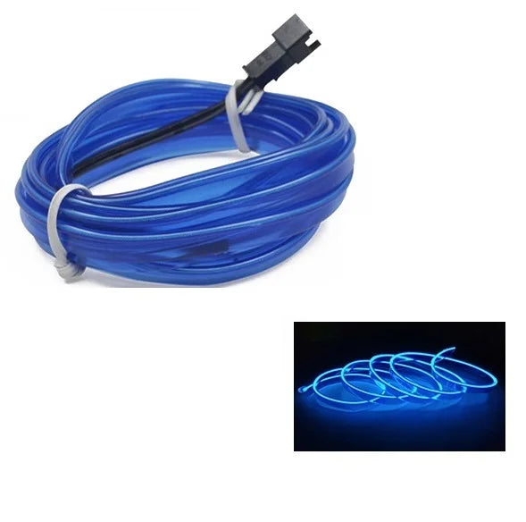 3M Car Cold Light Line LED Car Atmosphere Lamp Flexible Interior Decoration Moulding Trim Strips Light For USB Line Tube