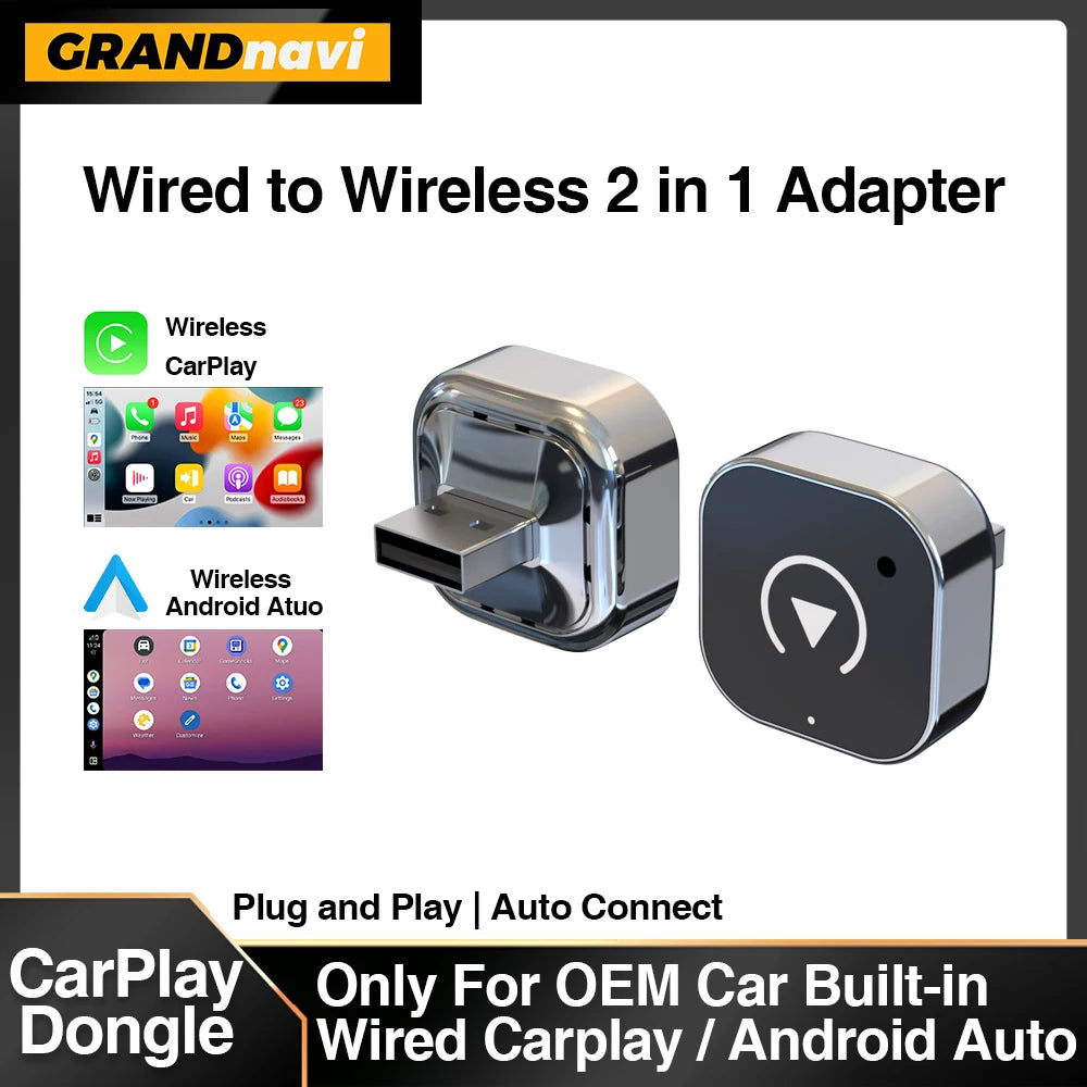 New Wireless CarPlay Android Auto Adapter USB Dongle Smart Mini Box Plug And Play Universal For VW Toyota Nissan Honda Ford Benz