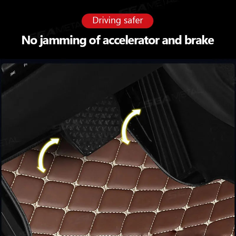 SEAMETAL 4Pcs Car Floor Mats Waterproof Universal Auto Carpet Foot Pad Front/Rear Full Set Wear-Resistant Car Interior Floor Mat