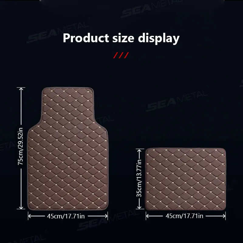 SEAMETAL 4Pcs Car Floor Mats Waterproof Universal Auto Carpet Foot Pad Front/Rear Full Set Wear-Resistant Car Interior Floor Mat