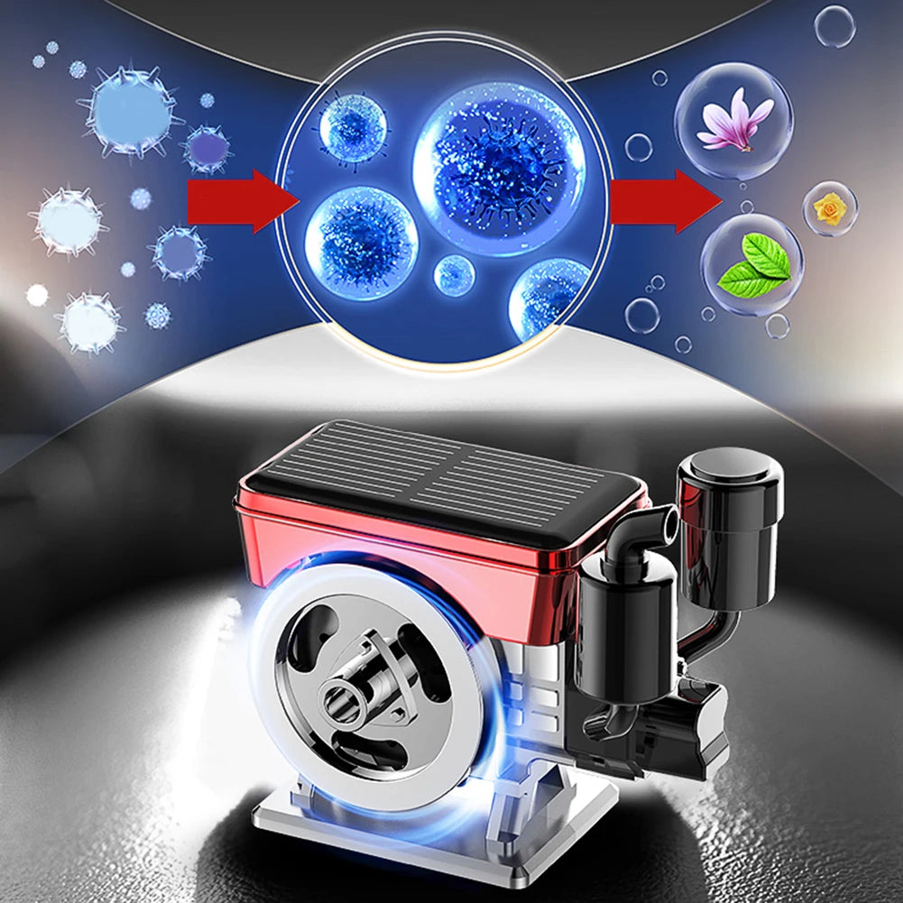 Portable Car Air Purifier Perfume Aromatherapy Diffuser Solar Powered Rotating Car Purifier Car Interior Accessories